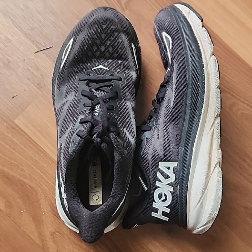 Hoka Men's Black and White Athletic Shoes
